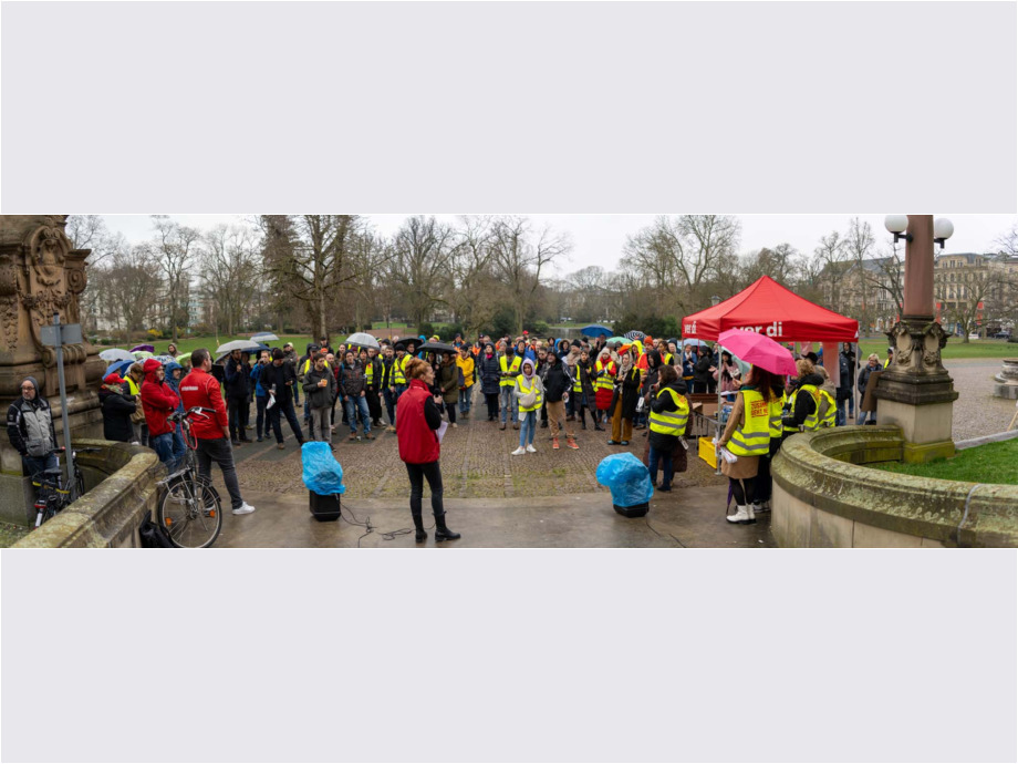 Warnstreik der hessischen Landesbeschäftigten am 5. März 2024 in Wiesbaden