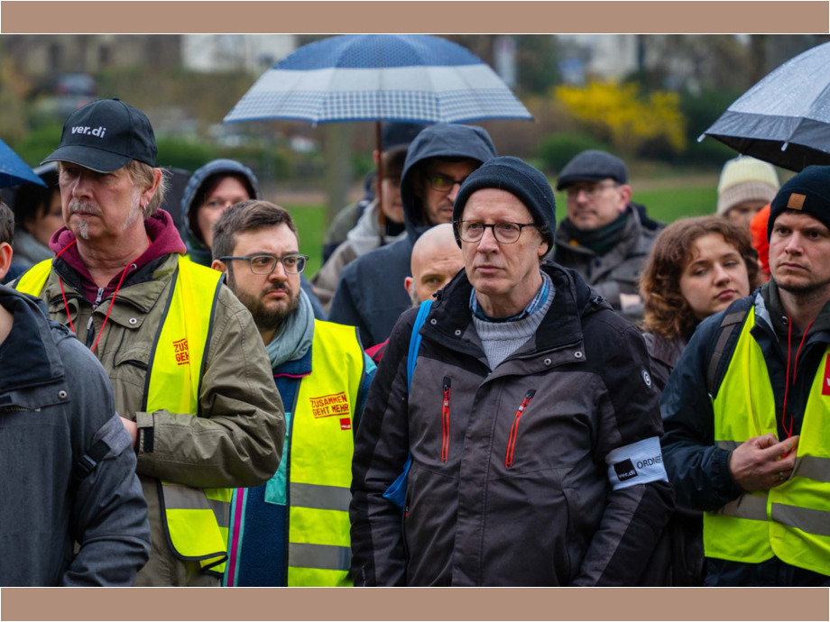 Warnstreik der hessischen Landesbeschäftigten am 5. März 2024 in Wiesbaden