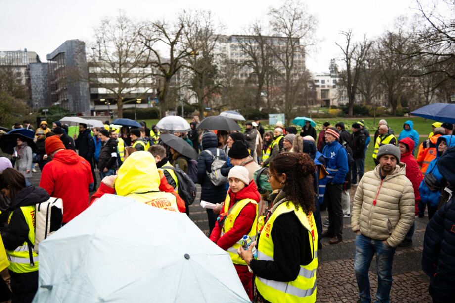 Warnstreik der hessischen Landesbeschäftigten am 5. März 2024 in Wiesbaden