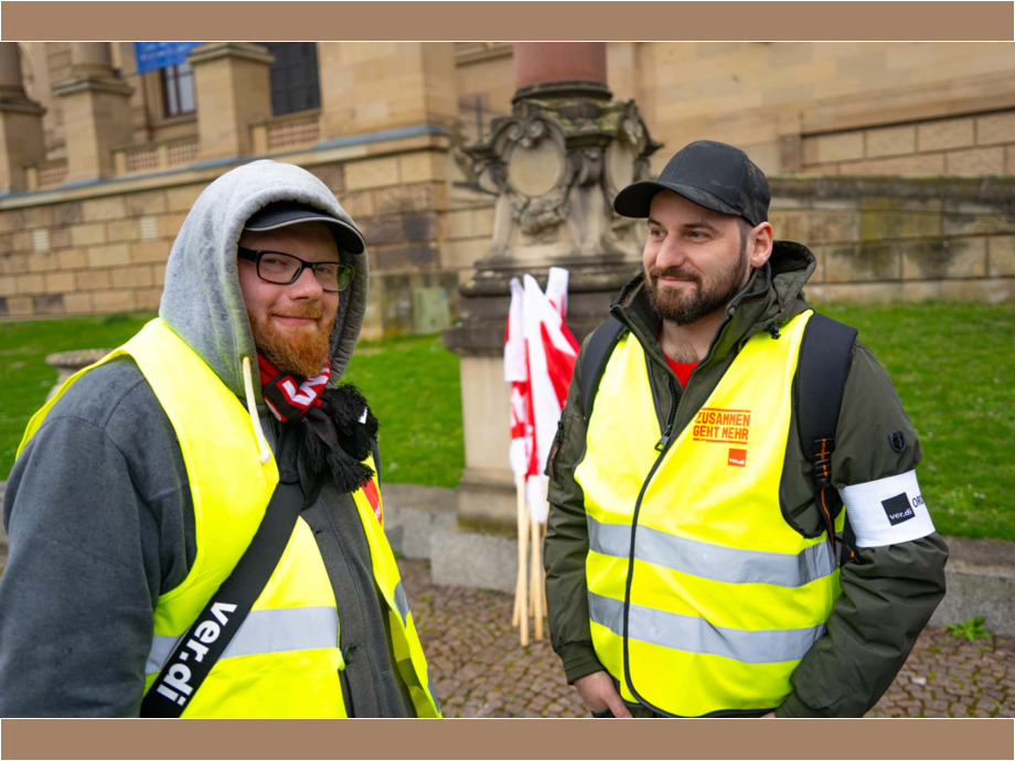 Warnstreik der hessischen Landesbeschäftigten am 5. März 2024 in Wiesbaden