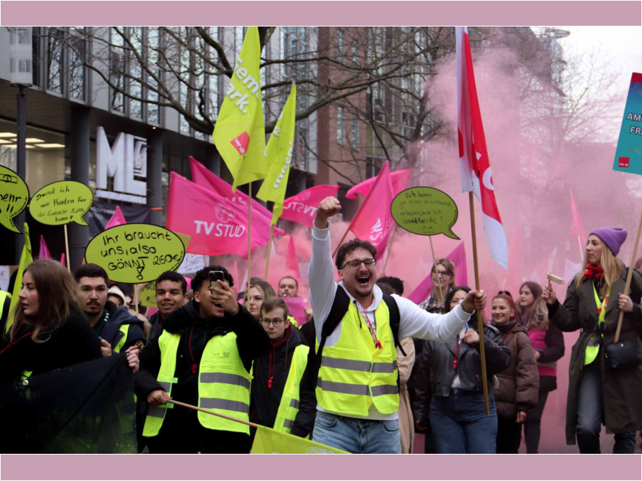Warnstreik der hessischen Landesbeschäftigten am 12. März in Frankfurt