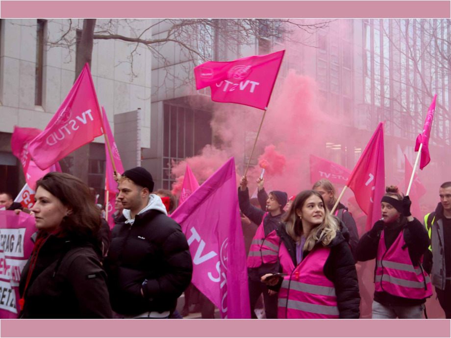 Warnstreik der hessischen Landesbeschäftigten am 12. März in Frankfurt