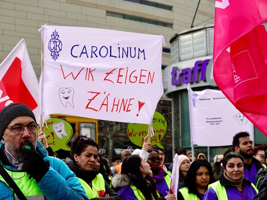 Warnstreik der hessischen Landesbeschäftigten am 12. März in Frankfurt