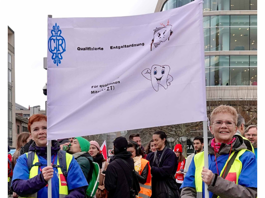 Warnstreik der hessischen Landesbeschäftigten am 12. März in Frankfurt