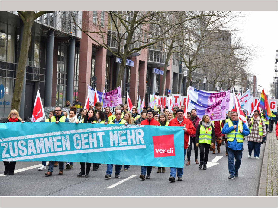 Warnstreik der hessischen Landesbeschäftigten am 12. März in Frankfurt