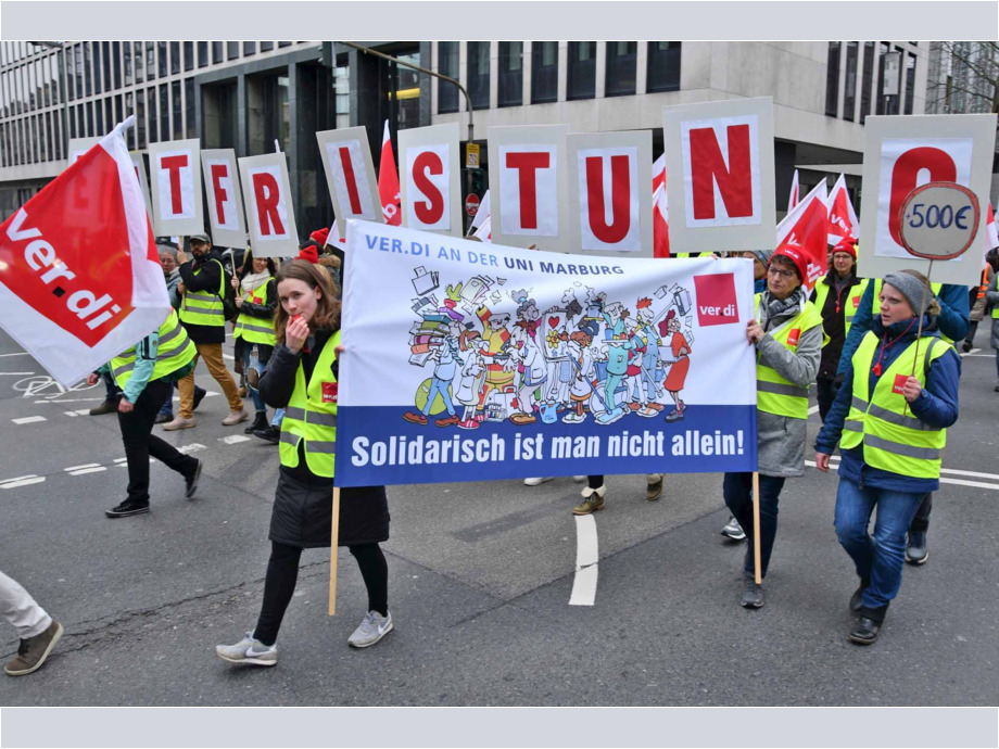 Warnstreik der hessischen Landesbeschäftigten am 12. März in Frankfurt