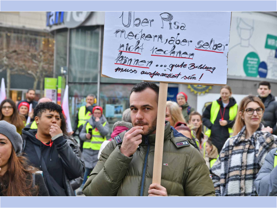Warnstreik der hessischen Landesbeschäftigten am 12. März in Frankfurt