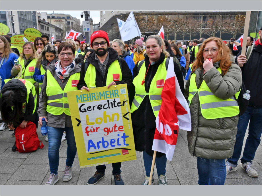Warnstreik der hessischen Landesbeschäftigten am 12. März in Frankfurt