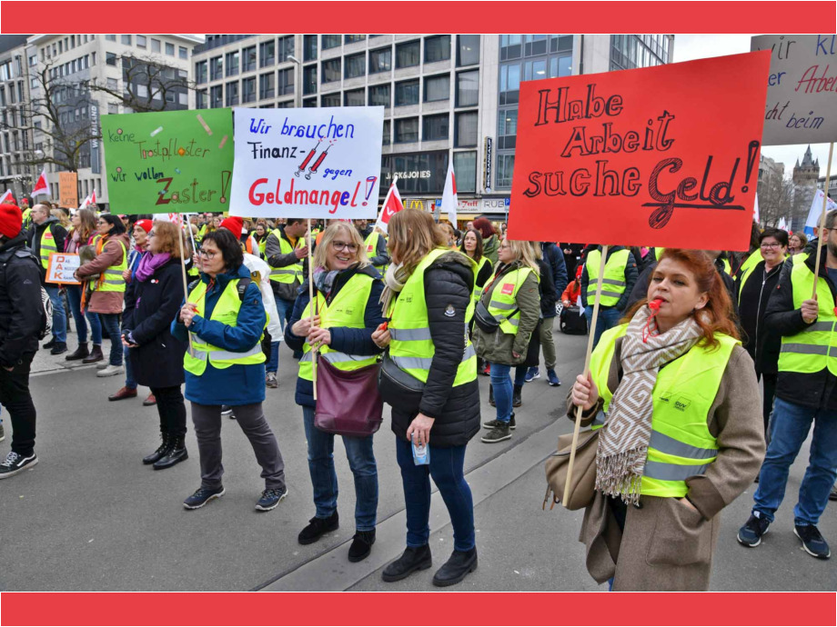 Warnstreik der hessischen Landesbeschäftigten am 12. März in Frankfurt