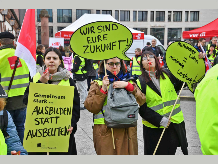 Warnstreik der hessischen Landesbeschäftigten am 12. März in Frankfurt