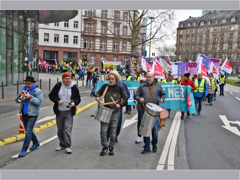 Warnstreik der hessischen Landesbeschäftigten am 12. März in Frankfurt