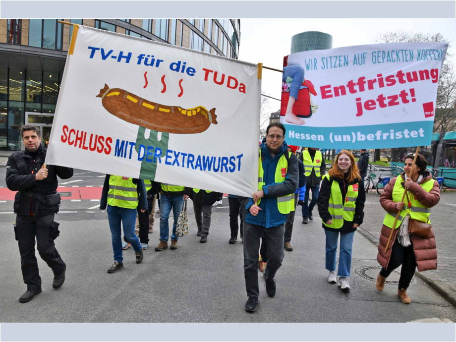 Warnstreik der hessischen Landesbeschäftigten am 12. März in Frankfurt