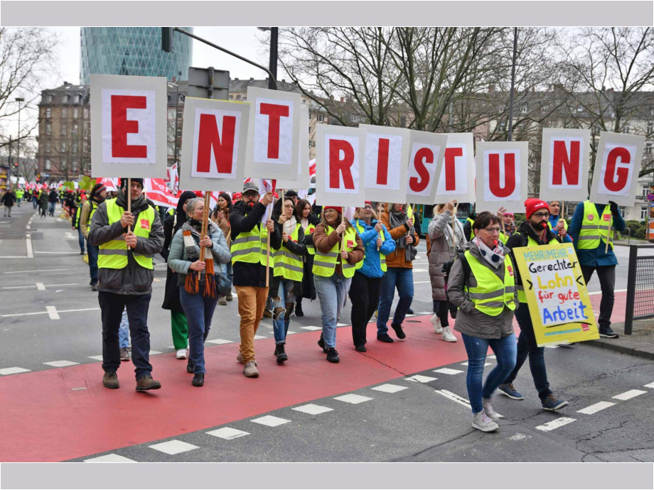 Warnstreik der hessischen Landesbeschäftigten am 12. März in Frankfurt