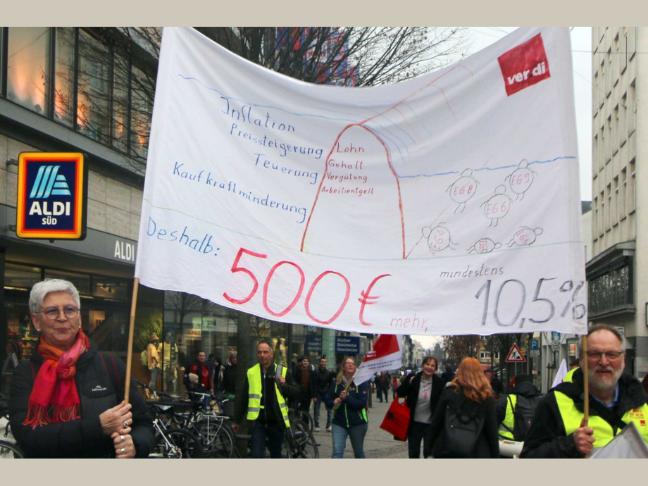 Warnstreik der Beschäftigten der TU Darmstadt und anderer Landesbehörden in Darmstadt
