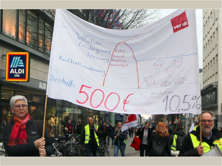 Warnstreik der Beschäftigten der TU Darmstadt und anderer Landesbehörden in Darmstadt