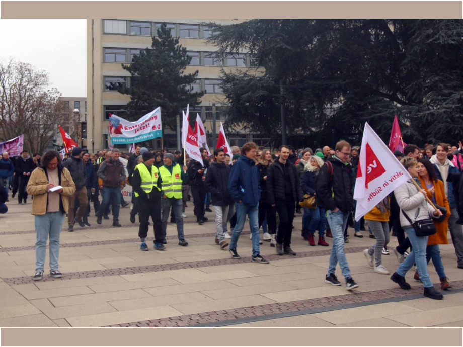Warnstreik der Beschäftigten der TU Darmstadt und anderer Landesbehörden in Darmstadt