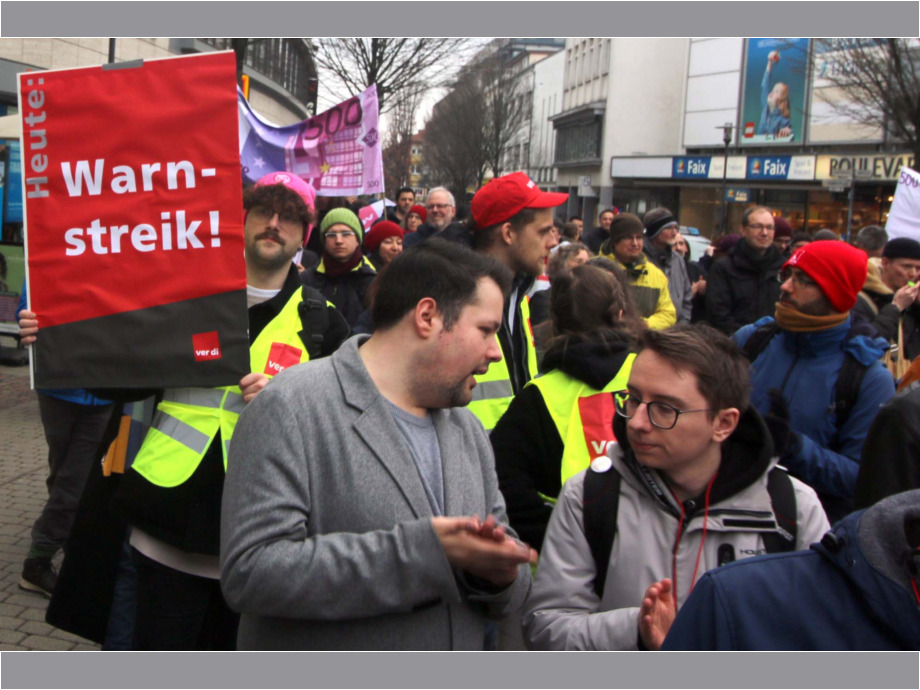 Warnstreik der Beschäftigten der TU Darmstadt und anderer Landesbehörden in Darmstadt