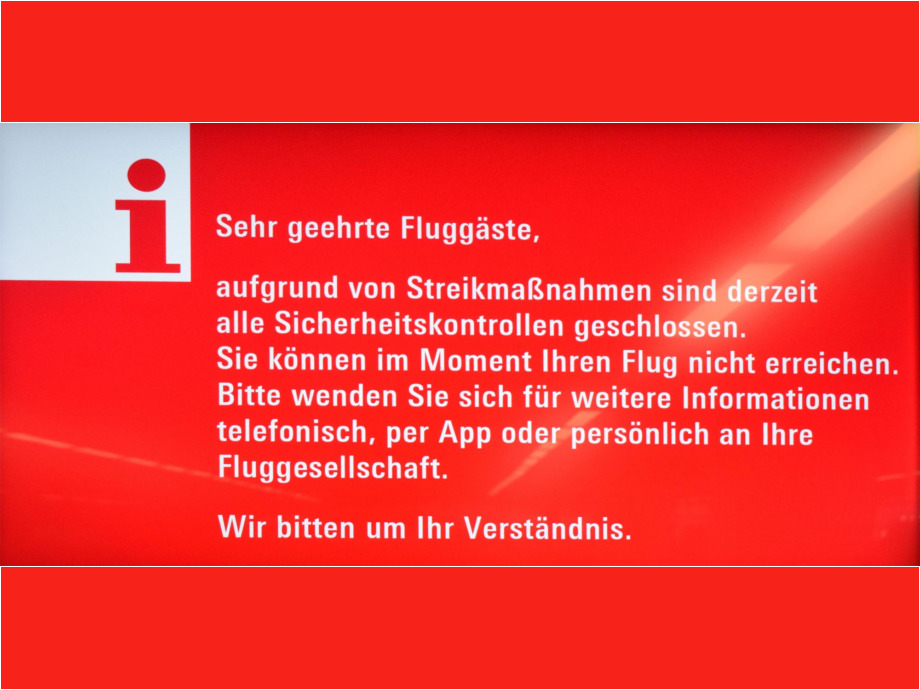 Warnstreik Luftsicherheitspersonal und Lufthansa Bodenpersonal am Flughafen Frankfurt Warnstreik Luftsicherheitspersonal und Lufthansa Bodenpersonal am Flughafen Frankfurt