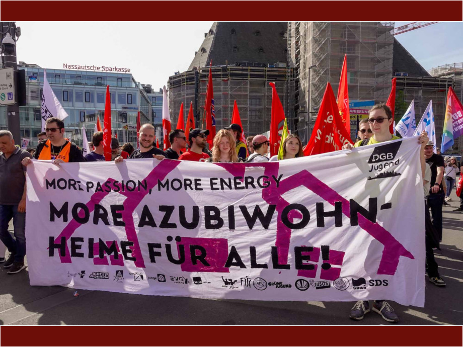Demonstration und Kundgebung zum 1. Mai 2024 in Frankfurt am Main