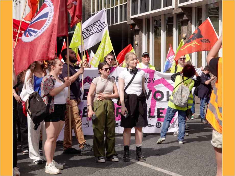 Demonstration und Kundgebung zum 1. Mai 2024 in Frankfurt am Main