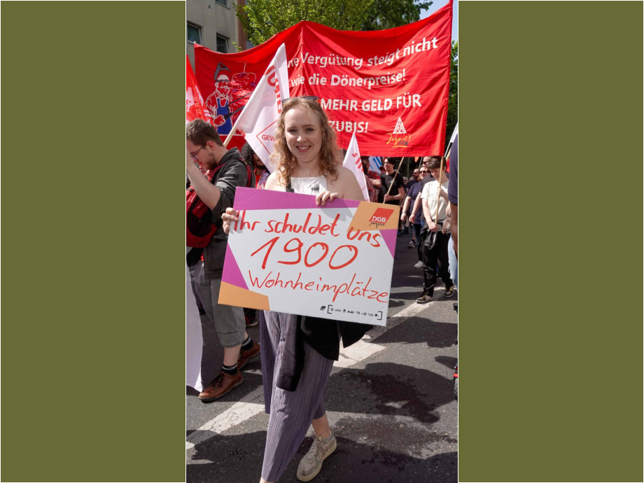 Demonstration und Kundgebung zum 1. Mai 2024 in Frankfurt am Main
