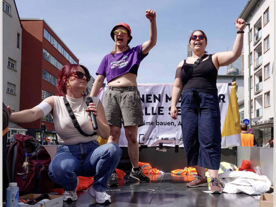 Demonstration und Kundgebung zum 1. Mai 2024 in Frankfurt am Main