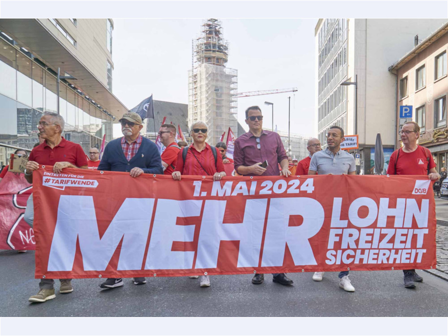 Demonstration und Kundgebung zum 1. Mai 2024 in Frankfurt am Main