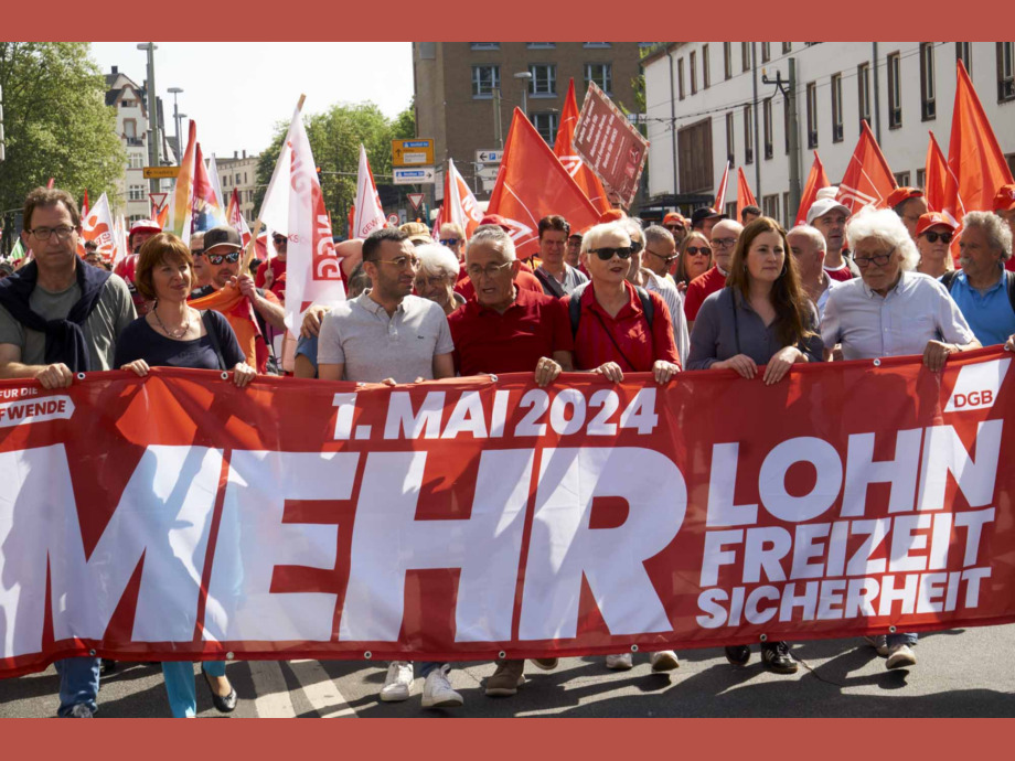 Demonstration und Kundgebung zum 1. Mai 2024 in Frankfurt am Main