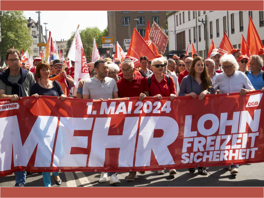 Demonstration und Kundgebung zum 1. Mai 2024 in Frankfurt am Main