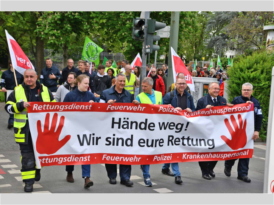 Keine Gewalt gegen Rettungskräfte - Demonstration am 4. Mai 2024 in Frankfurt