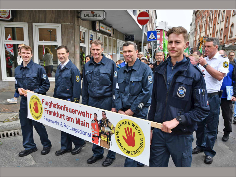 Keine Gewalt gegen Rettungskräfte - Demonstration am 4. Mai 2024 in Frankfurt