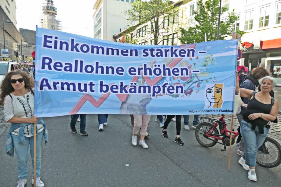 Demonstration und Kundgebung zum 1. Mai 2024 in Frankfurt am Main Demonstration und Kundgebung zum 1. Mai 2024 in Frankfurt am Main