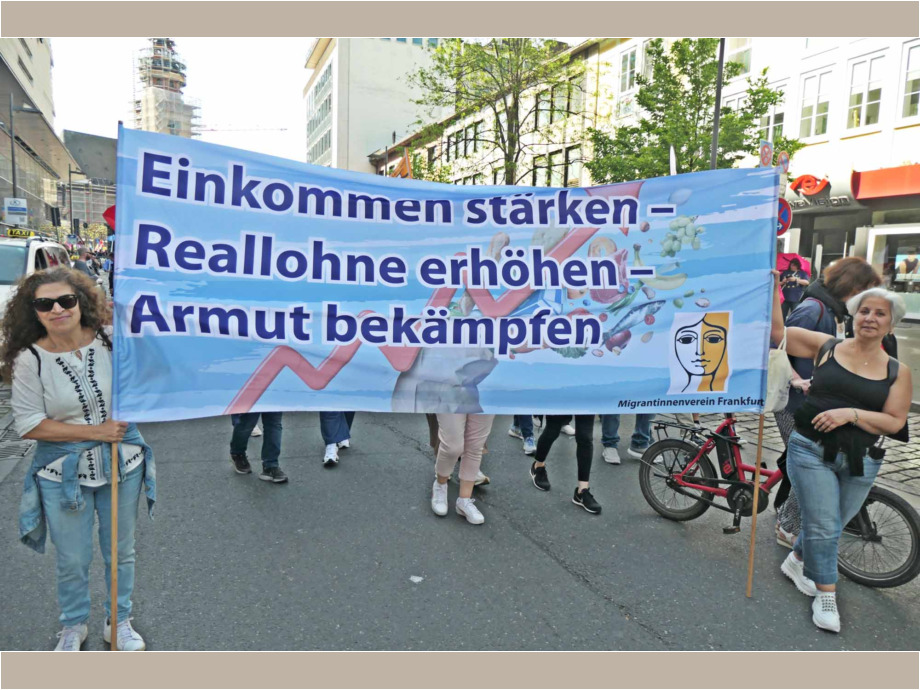 Demonstration und Kundgebung zum 1. Mai 2024 in Frankfurt am Main