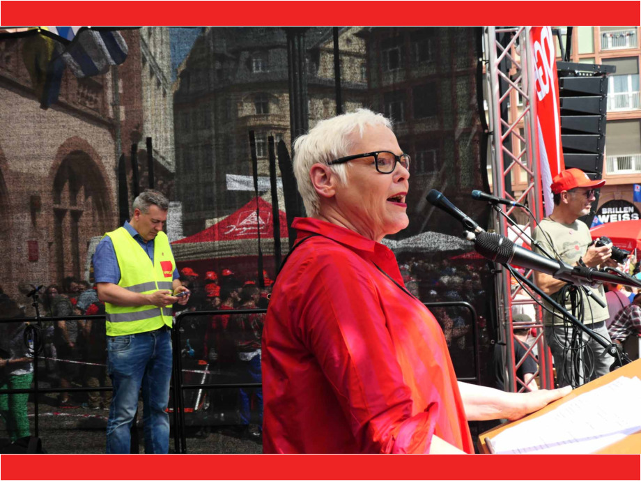 Demonstration und Kundgebung zum 1. Mai 2024 in Frankfurt am Main