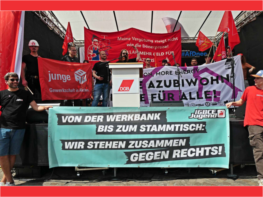 Demonstration und Kundgebung zum 1. Mai 2024 in Frankfurt am Main