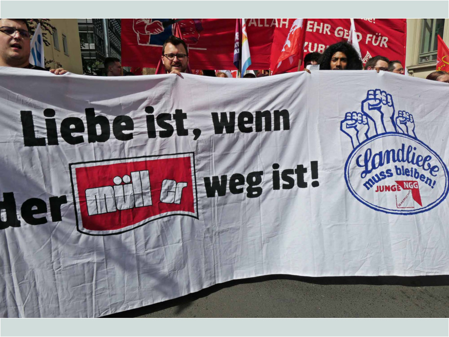 Demonstration und Kundgebung zum 1. Mai 2024 in Frankfurt am Main