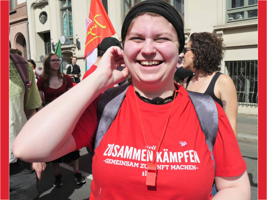Demonstration und Kundgebung zum 1. Mai 2024 in Frankfurt am Main