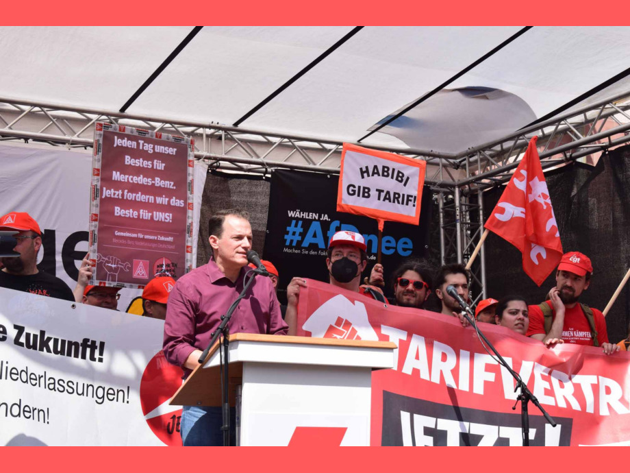 Demonstration und Kundgebung zum 1. Mai 2024 in Frankfurt am Main