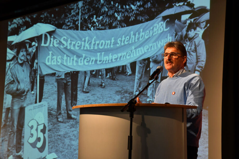 Richard Pfaff schildert den Streikablauf bei BBC Großauheim Richard Pfaff schildert den Streikablauf bei BBC Großauheim