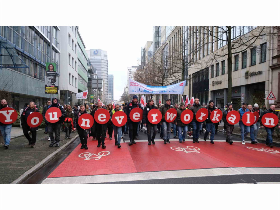 Tarifverhandlungen für den Öffentlichen Dienst, Warnstreik am 12.02.2025 in Frankfurt am Main