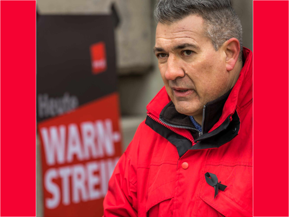 Alex Klein, Bezirksgeschäftsführer von ver.di Alex Klein, Bezirksgeschäftsführer von ver.di