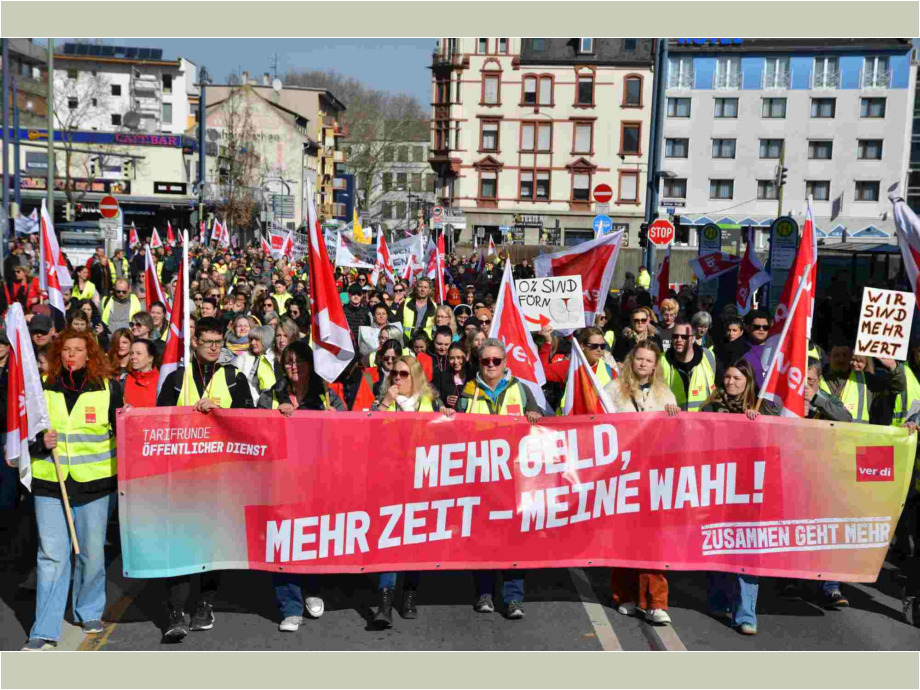 Demozug durch die Stadt