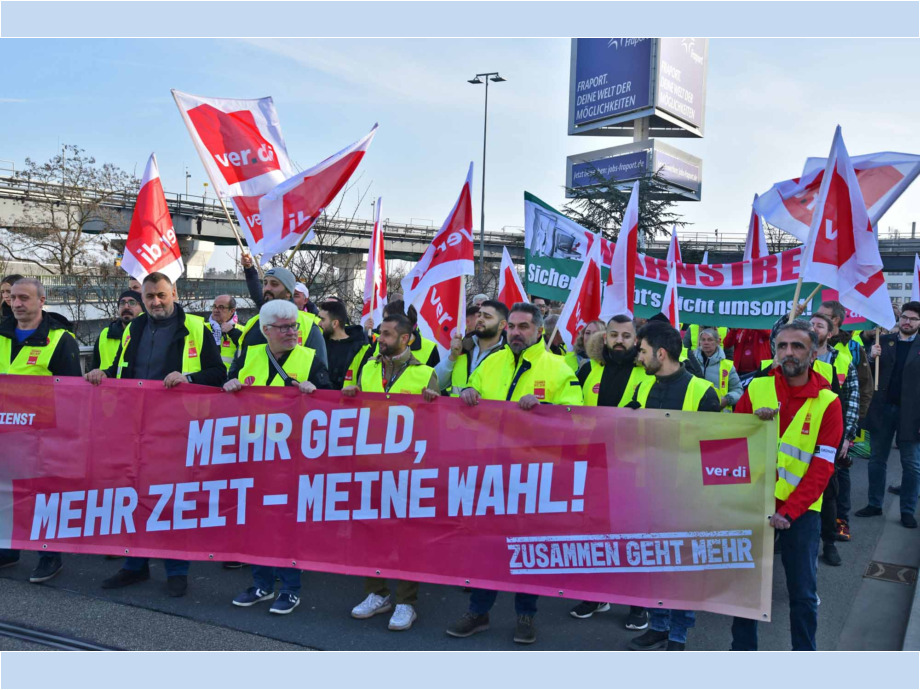 Tarifverhandlungen für den Öffentlichen Dienst und für die Luftsicherheitskräfte, Warnstreik am 10.03.2025 am Flughafen Frankfurt Tarifverhandlungen für den Öffentlichen Dienst und für die Luftsicherheitskräfte, Warnstreik am 10.03.2025 am Flughafen Frankfurt