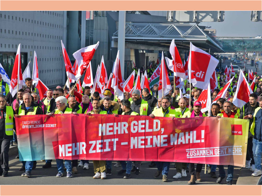 Tarifverhandlungen für den Öffentlichen Dienst und für die Luftsicherheitskräfte, Warnstreik am 10.03.2025 am Flughafen Frankfurt Tarifverhandlungen für den Öffentlichen Dienst und für die Luftsicherheitskräfte, Warnstreik am 10.03.2025 am Flughafen Frankfurt