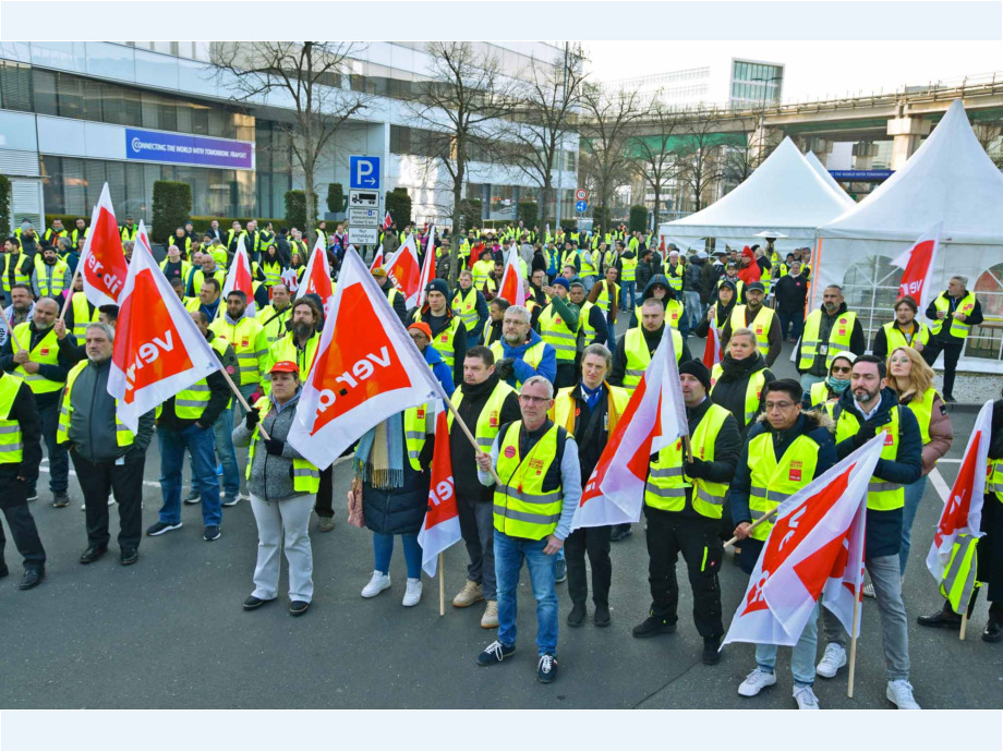 Tarifverhandlungen für den Öffentlichen Dienst und für die Luftsicherheitskräfte, Warnstreik am 10.03.2025 am Flughafen Frankfurt Tarifverhandlungen für den Öffentlichen Dienst und für die Luftsicherheitskräfte, Warnstreik am 10.03.2025 am Flughafen Frankfurt