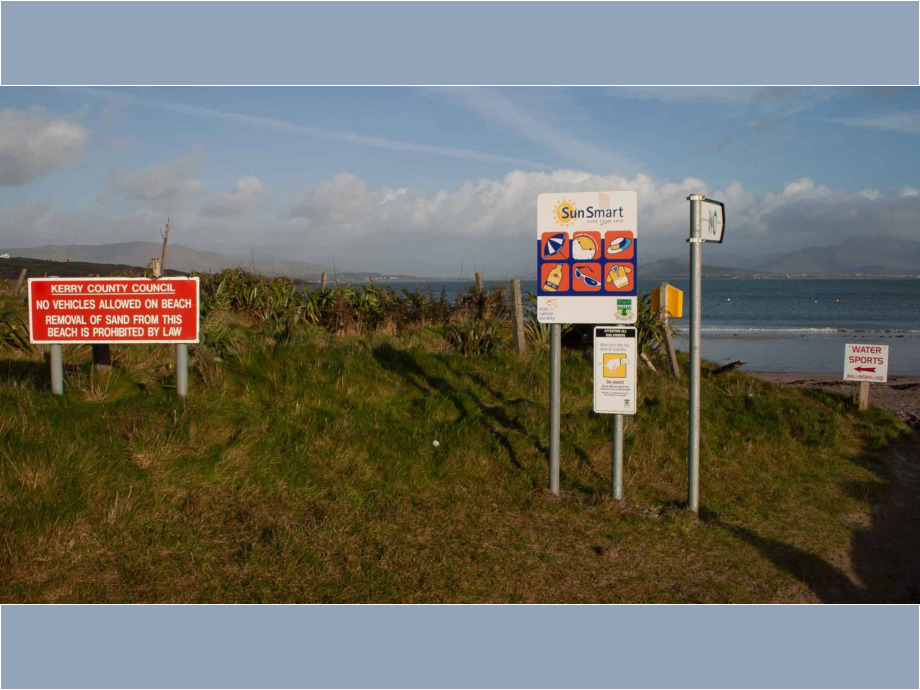 Schilderwald am Strand