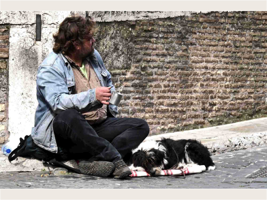 Bettler mit Hund