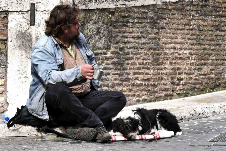Bettler mit Hund