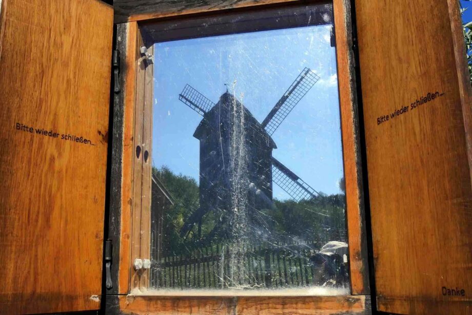 Spiegelung einer Bock-Windmühle