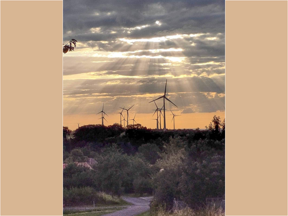 Windmuehlen im Gegenlicht